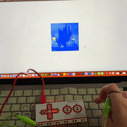 I added a rumble/glitch effect using random() inside translate() so the image shakes when the click input is triggered.
