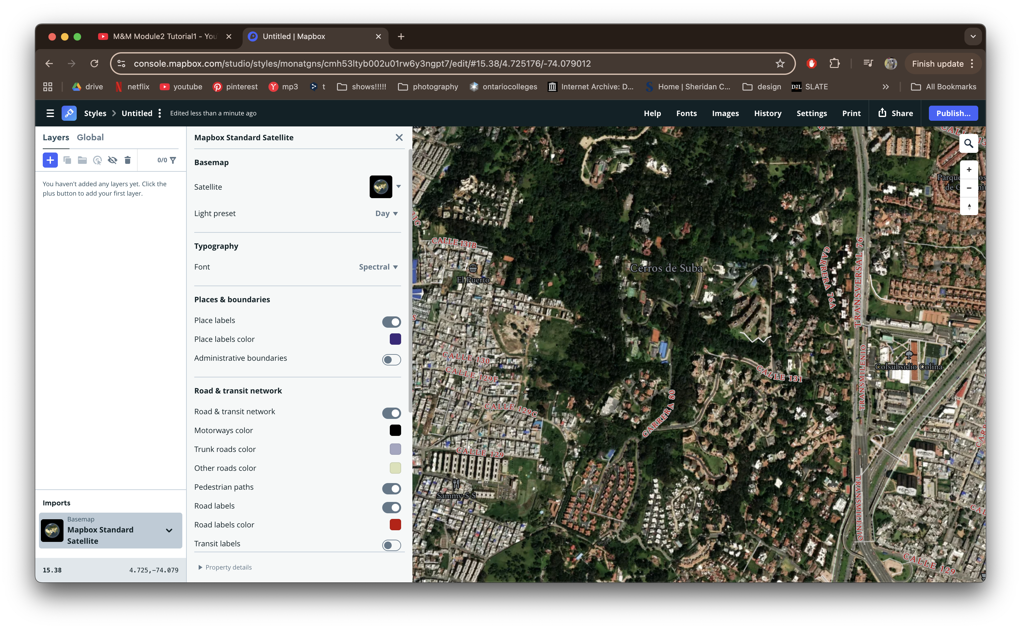 Testing out the satellite view option.