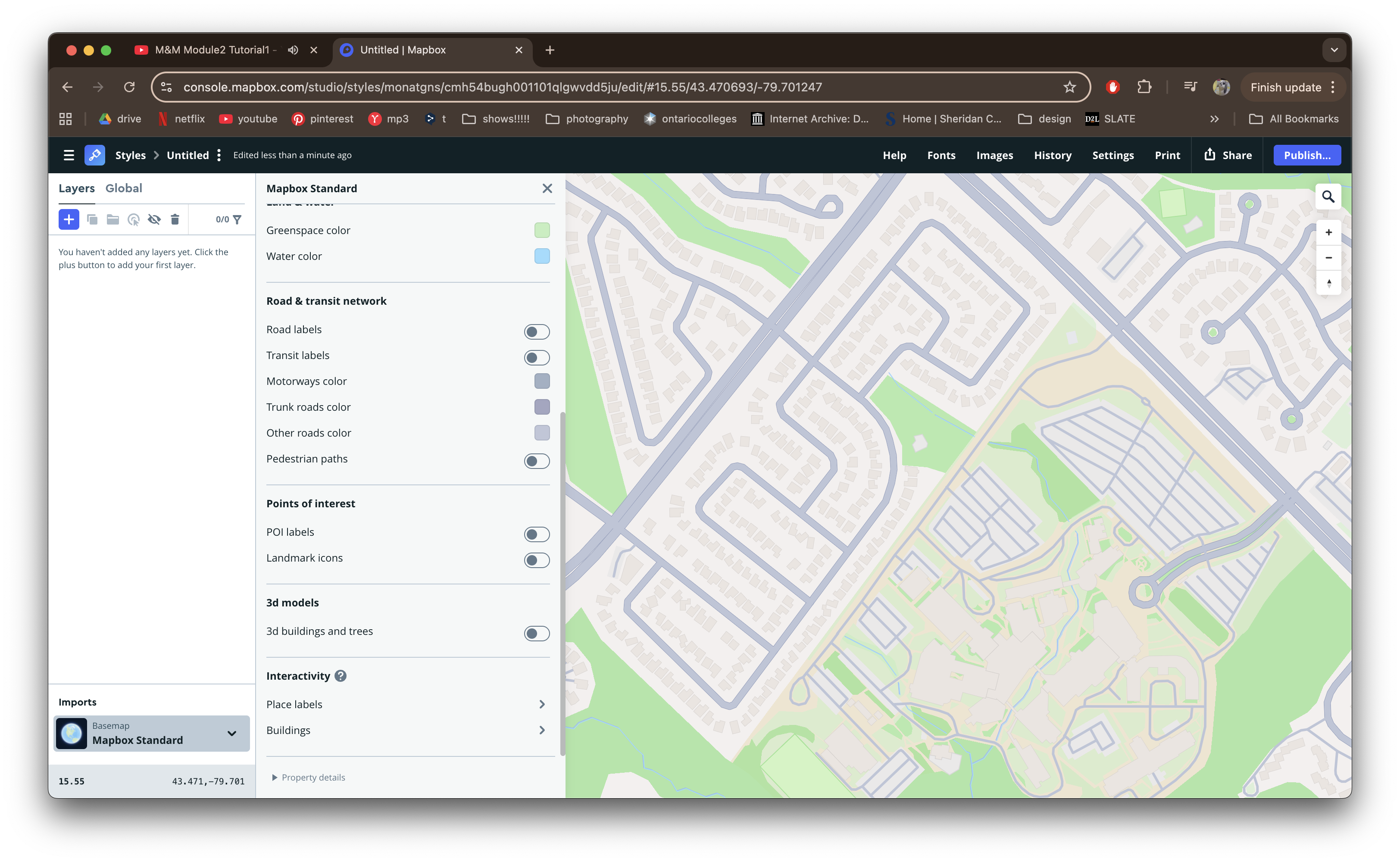 Testing out shutting off all labels to create a minimalistic looking map.