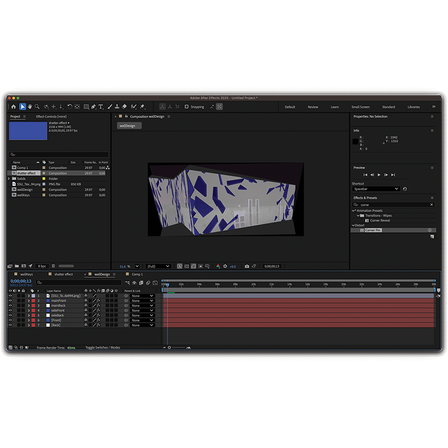 Applied to the other walls as well to have the whole building have the effect.