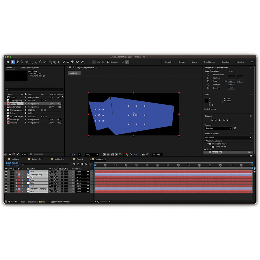 Creating a new composition to start putting together the masked version.