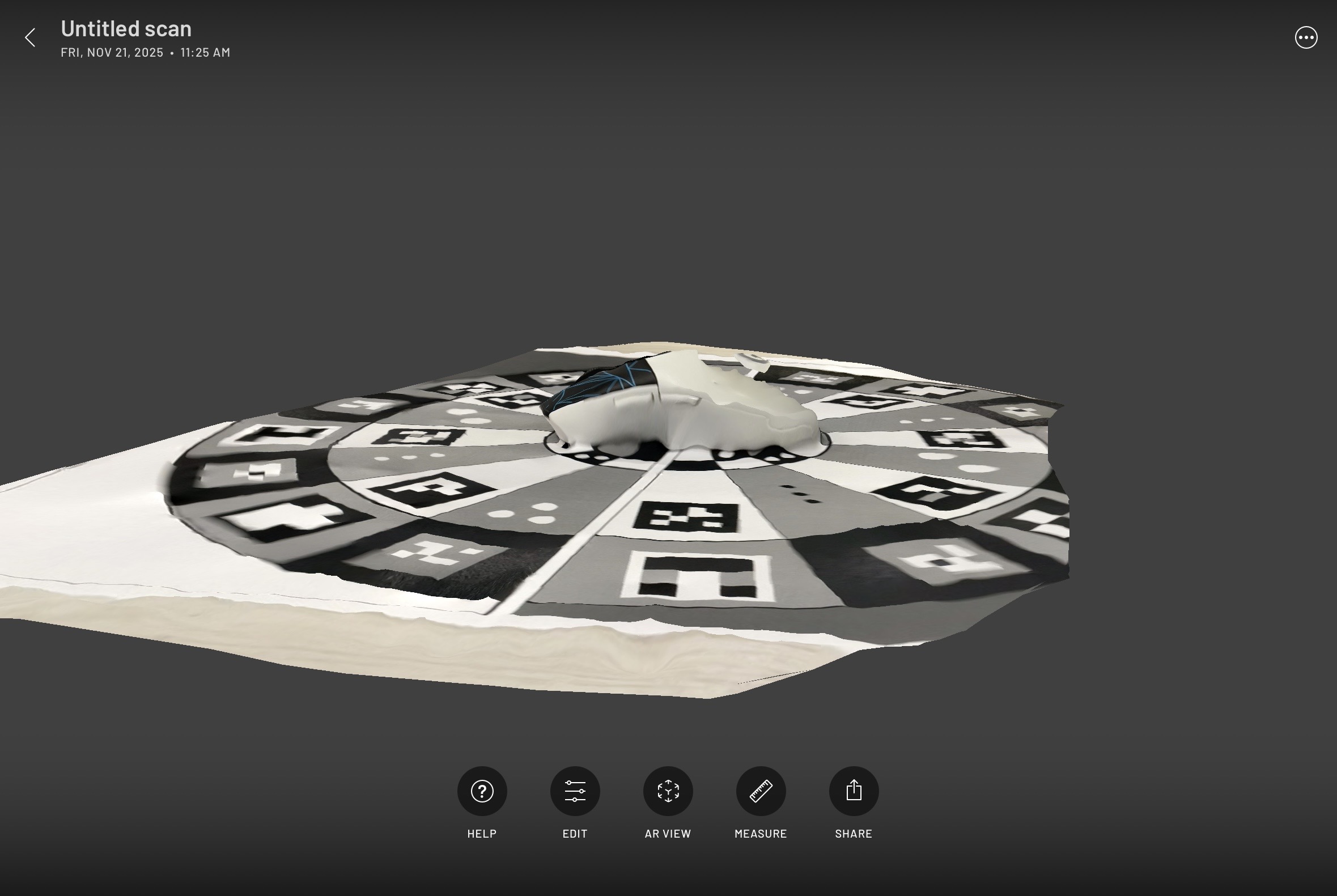 A better view of the mouse scan, showing more of the side which failed to be captured.